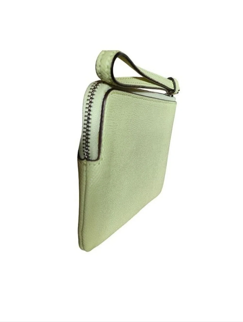 Coach Small Light Green Corner Zip Wristlet